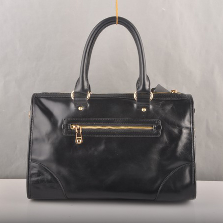 90303 Miu Miu Shiny Tote Borse in pelle nera 90303